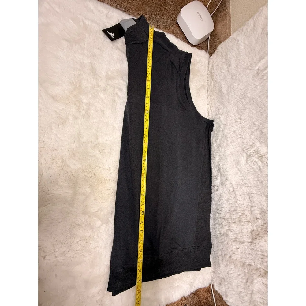 Adidas Golf Vest Mens XXL Black Sleeveless 1/4 Zip Performance NWT